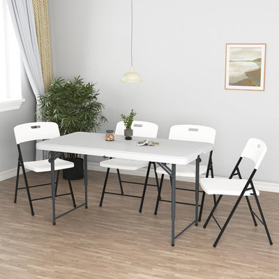 Table pliante 4 pieds, pliante en plastique robuste