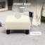 Petit tabouret de repose-pieds beige en lin