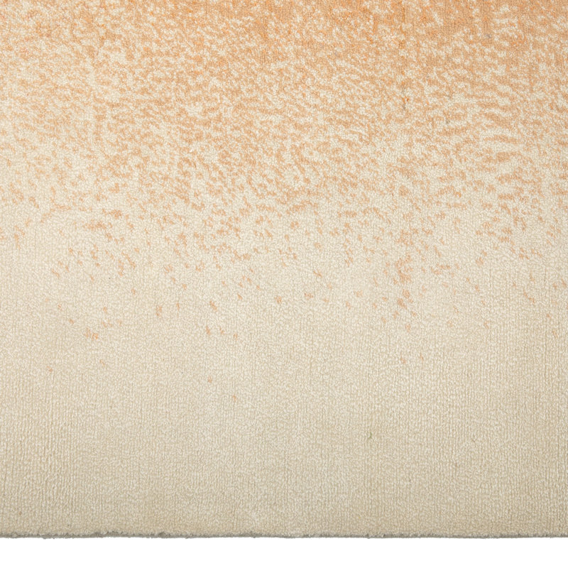 Contemporary Wool Blend Rug, Orange Pink, Rectangle 6' x 9'