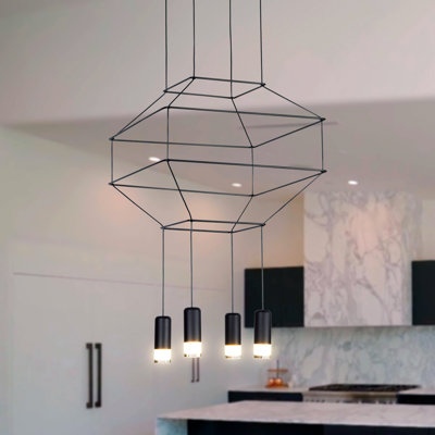 Luminaire suspendu géométrique 4 lumières Expression