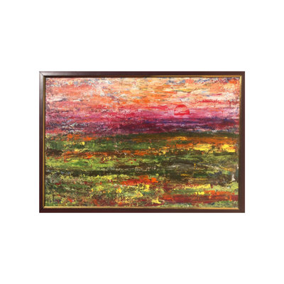 Abstrait de coucher de soleil | Avec cadre | Acrylique sur panneau de fibres à densité moyenne | Par Muhammad Yusuf