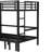 Full Over Full Size Pull-Out Metal Bunk Bed, Lower Bunk Can Be Pulled Out In Three Sections, Top Bunk Equipped With Safety Rails, Black.-795776044