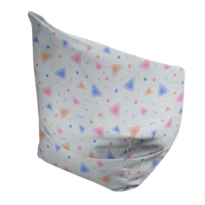 Petite chaise à sacs à billes & Leffel, H 86 po x L 27 po x P 43 po, Rembourrage poly, Bleu / orange