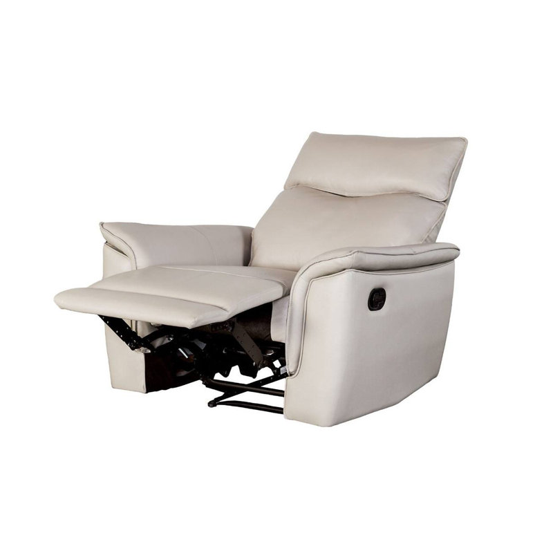39" W Transitional Recliner Chair, Taupe, Taupe