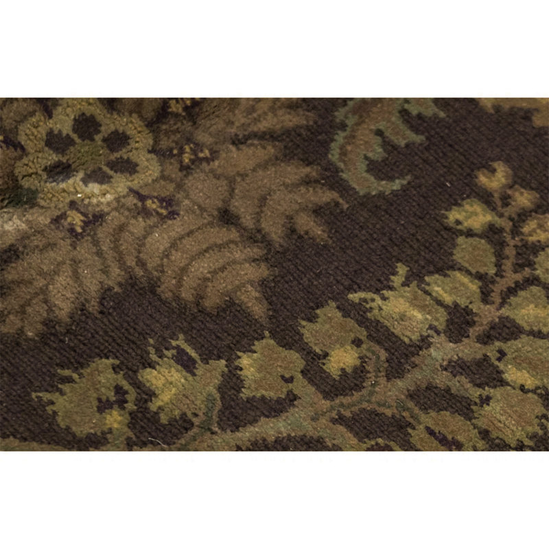 Tapis brun noué à la main de haute qualité, Rectangle 9 pi x 12 pi