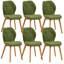Modern Fabric Dining Chairs with Wooden Legs, Diamond Quilted Padded Side Chairs-853305952-853305964-853305966