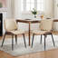 Set of 4 Mid-Century Modern PU Leather Dining Chairs with Walnut Bentwood Back & Metal Legs, Adjustable Feet for Kitchen, Dining Room-60583487
