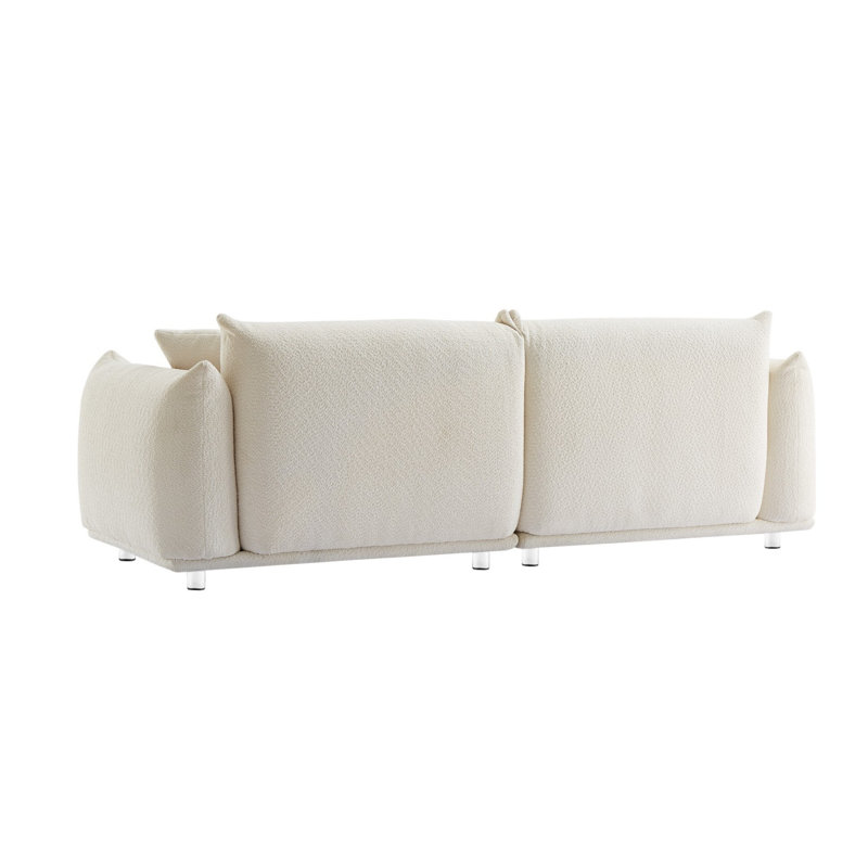 Causeuse 85,5 po Mid-Century, Blanc