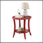 Table d'appoint ronde contemporaine Perth, rouge-1742526026