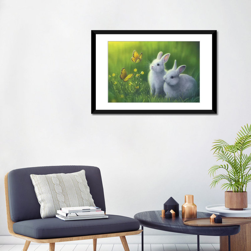 « buttercups », impression sur toile, H 16 po x l 24 po x P 1 po, Papier d'art encadré noir, Blanc