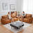 Latitude Run® 2-Piece  Faux Leather Upholstery Sofa Set for Living Room, Bedroom, Oversized Couch Modular Sectional Sofas(3 Seater Sofa+Loveseat), Brown
