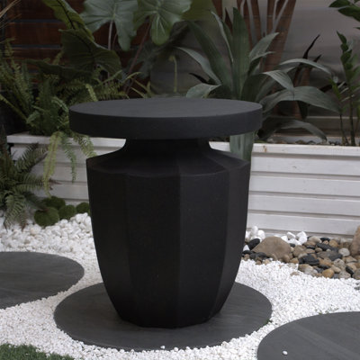 Table de bout décorative de jardin, H 20,3 po, moderne, robuste, robuste, en faux terrazzo, table d'appoint, table d'appoint, pour l'intérieur et l'extérieur