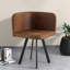 Chaises de salle à manger confortables, siège moderne en métal brun pour la cuisine