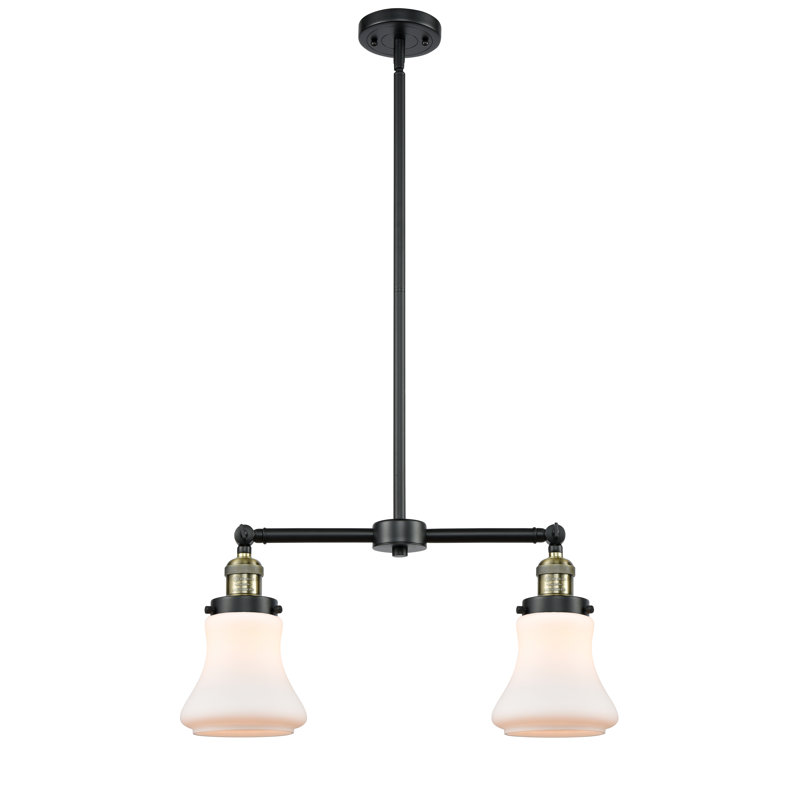 Edda 2 - Light Kitchen Island Pendant, No Bulb Included, Black Antique Brass, Matte White
