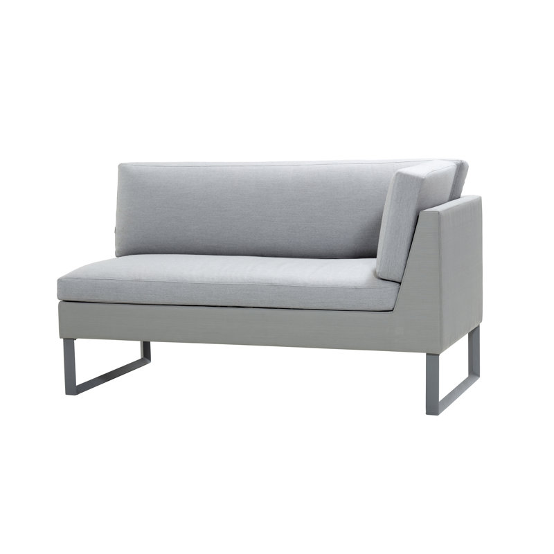 Flex 60.7" Wide Outdoor Patio Sectional with Cushions, Gray, Left Hand Facing