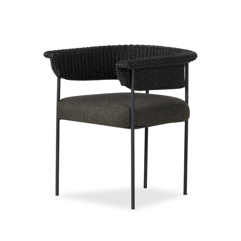 Carrie Outdoor Dining Armchair, Black