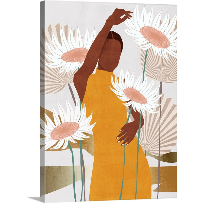 «Sun Kissed Woman II» par Melissa Wang - reproduction d'art, H 24 po x l 18 po x 1,25 po, Toile tendue