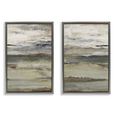 Ensemble de cadres flottants 2 pièces Earth's Layers Neutral Abstract, design par Lanie Loreth