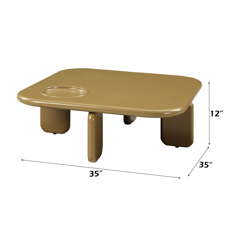 Table basse brune haute brillance