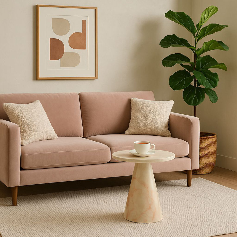 Modern Faux Marble End Table