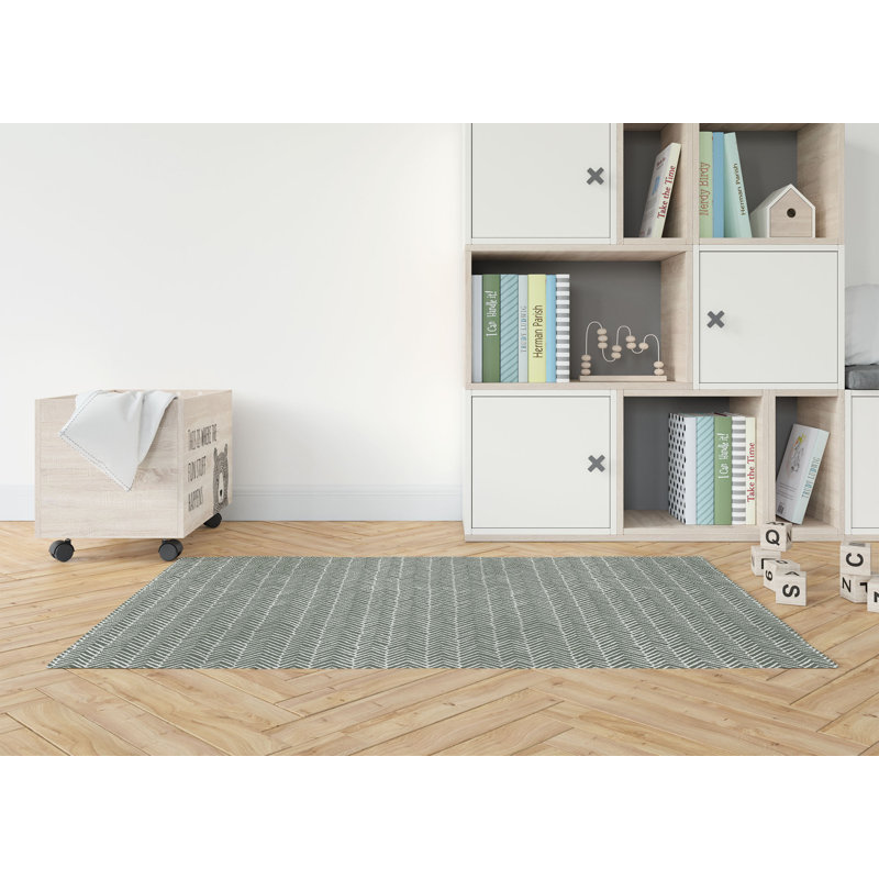 Chevron Snug Activity Mat, Chimichurri/Green, Rectangle 2' x 3'