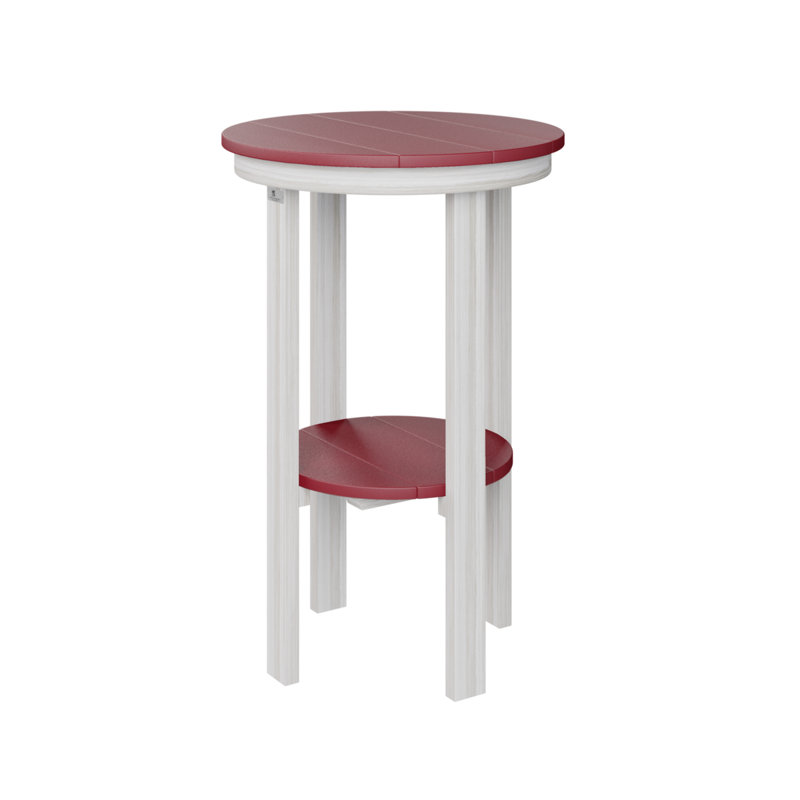 Table de bout ronde Berlin Gardens, Rouge écarlate, H 32 po x l 21,5 po x P 21,5 po, Coquille de mer