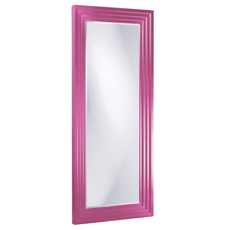 Amy Modern & Contemporary Beveled Full Length Mirror, 82" x 34", Hot Pink