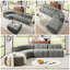 Ensemble de salon modulaire semi-courbé 116 po avec repose-pieds réversible 116 po, 116 pièces-143155853
