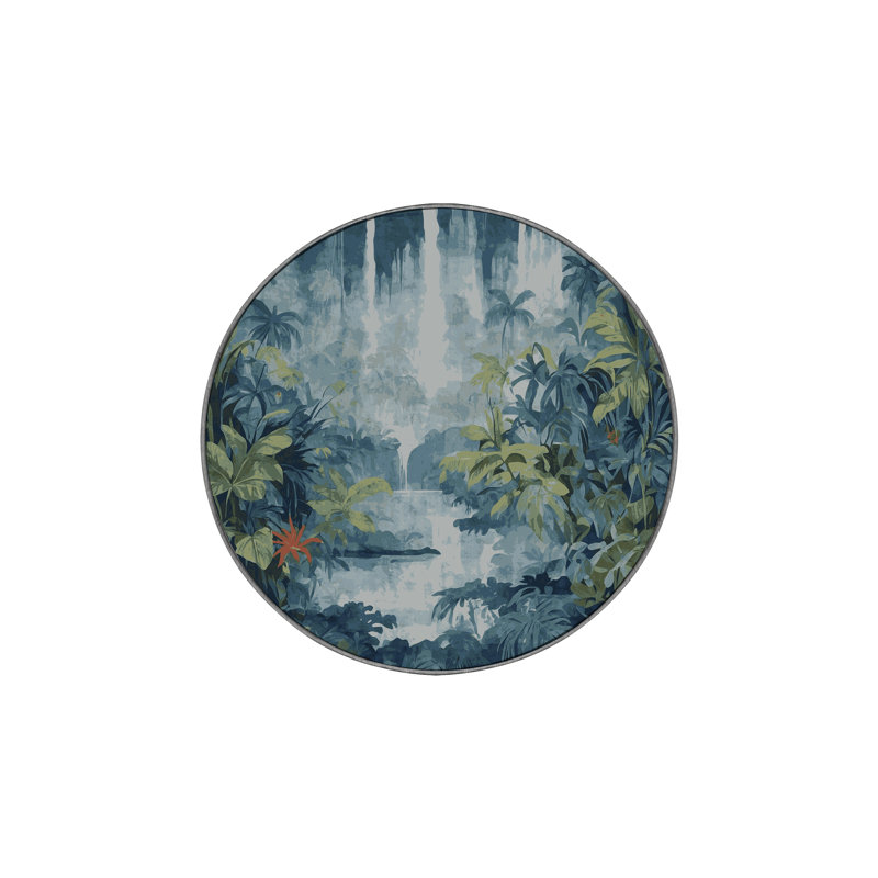 Tapis vert lavable à la machine, Rond 4 pi