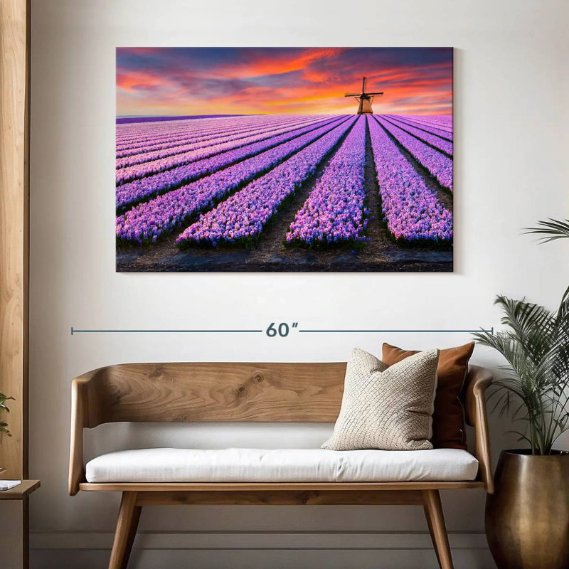 Moulins à vent Alvord Lavender Rows, H 32 po x l 48 po