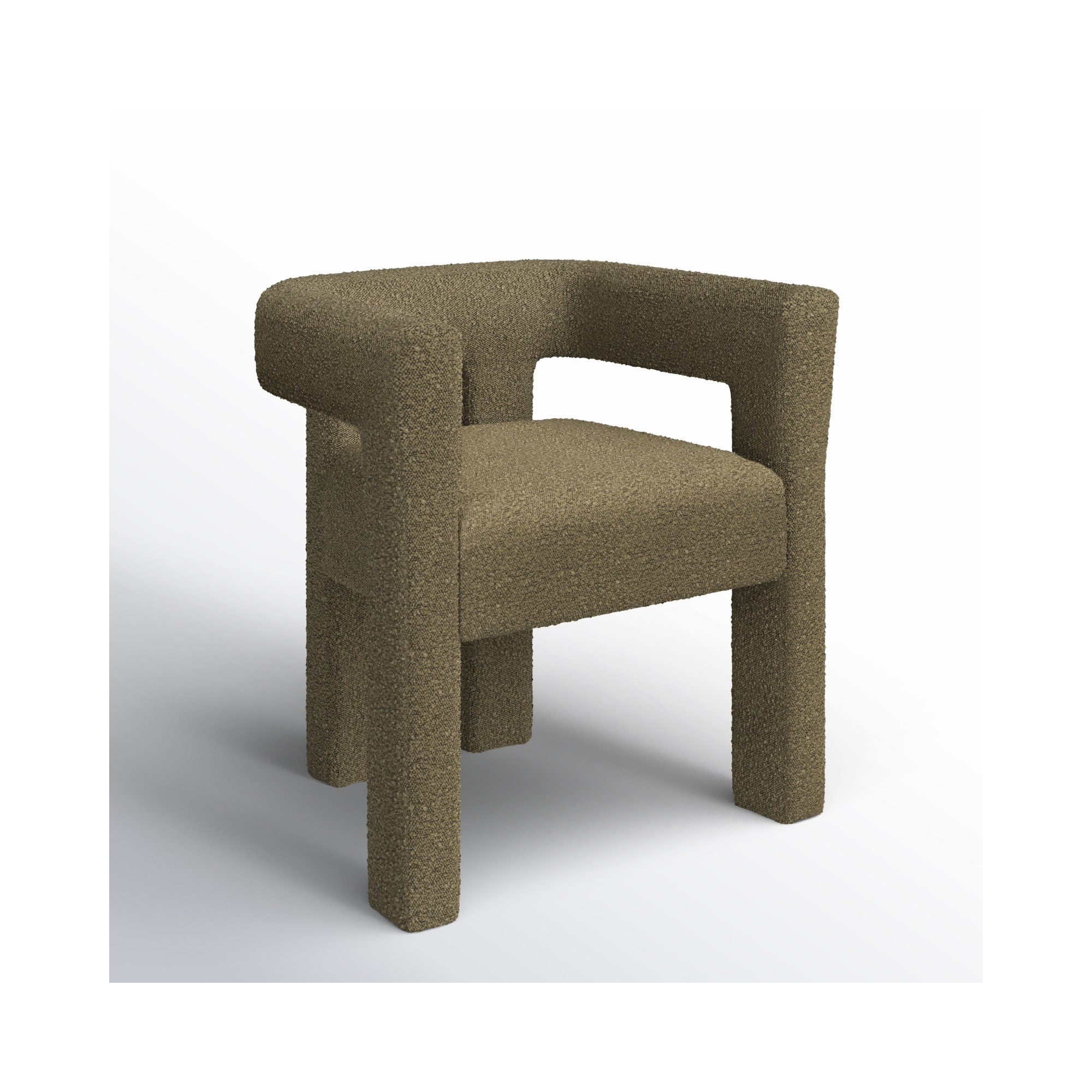 Cedernier Boucle Dining Armchair, Olive