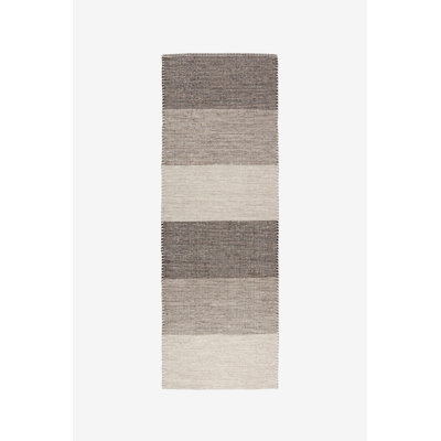 Ayanne Rectangle 80 cm x 240 cm Striped Wool Hand Woven Area Rug