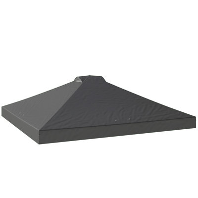 Outsunny Grey Polyester Replacement Canopy for Gazebo, Pergola, Canopy