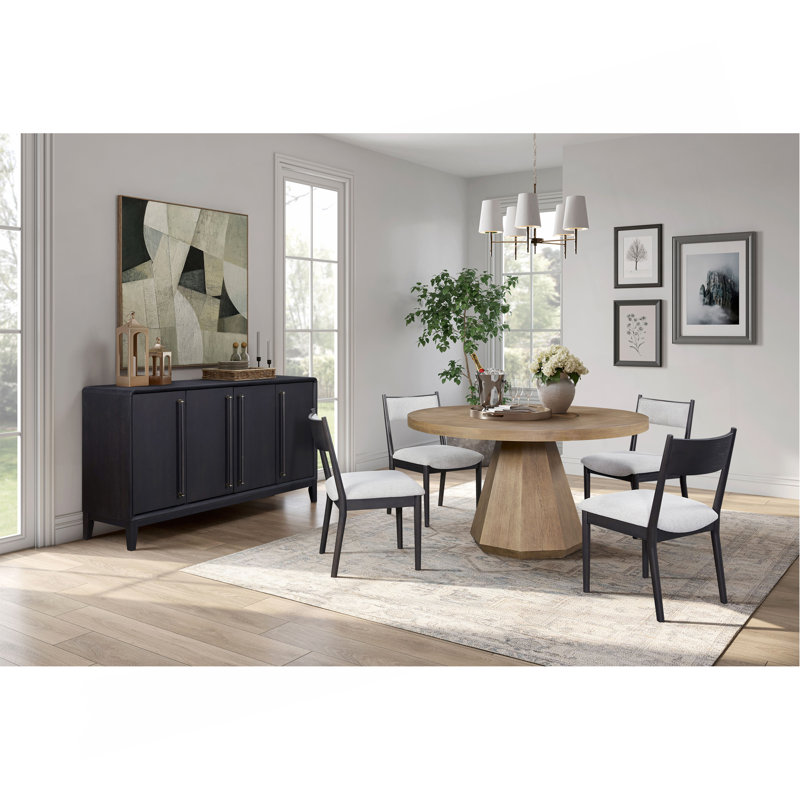 Round Dining Table W/ Lazy Susan - Latte