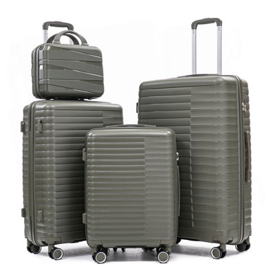 14 "/ 20" / 24 "/ 28" 4 pièces / ensemble dans un bagage à roulettes en PP, une valise de transport, une tringle en fer, une serrure à mot de passe à combinaison, un étui à cosmétiques de 14 po