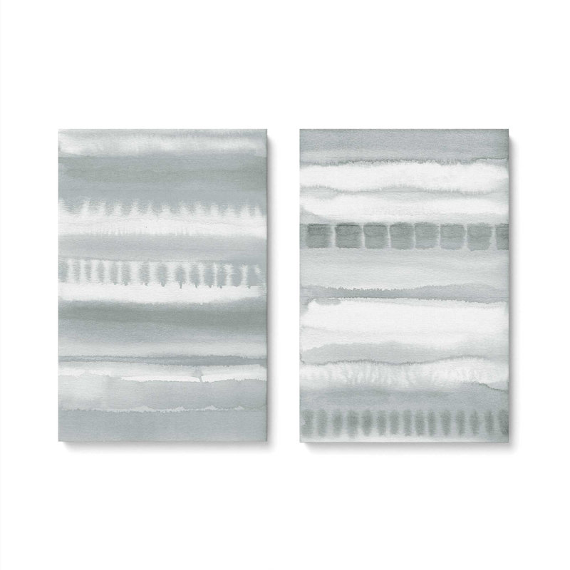 Ensemble de 2 impressions sur toile Soft Gradient Stripes, Toile tendue, H 13 po x l 40 po x P 1,25 po