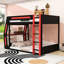 Lit superposé double / double avec bureau et tablettes intégrés-1297093478