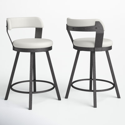 Nicks Swivel Upholstered Counter Stool with Metal Frame