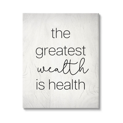 "Greatest Wealth Is Health", art mural sur toile par Lil 'Rue