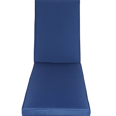 2Pcs Chaise Lounge Cushions, Navy Blue, Cloth, Sponge Filling, , Fade Removable Zipper Covers For Long-Lasting Use Blue Cushion Replacement, 2Pcs, Breathable , High Resilience Sponge, Covers, With