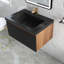 30 po X P 20 po P x 16 po Meuble-lavabo mural simple H en chêne avec plateau en résine