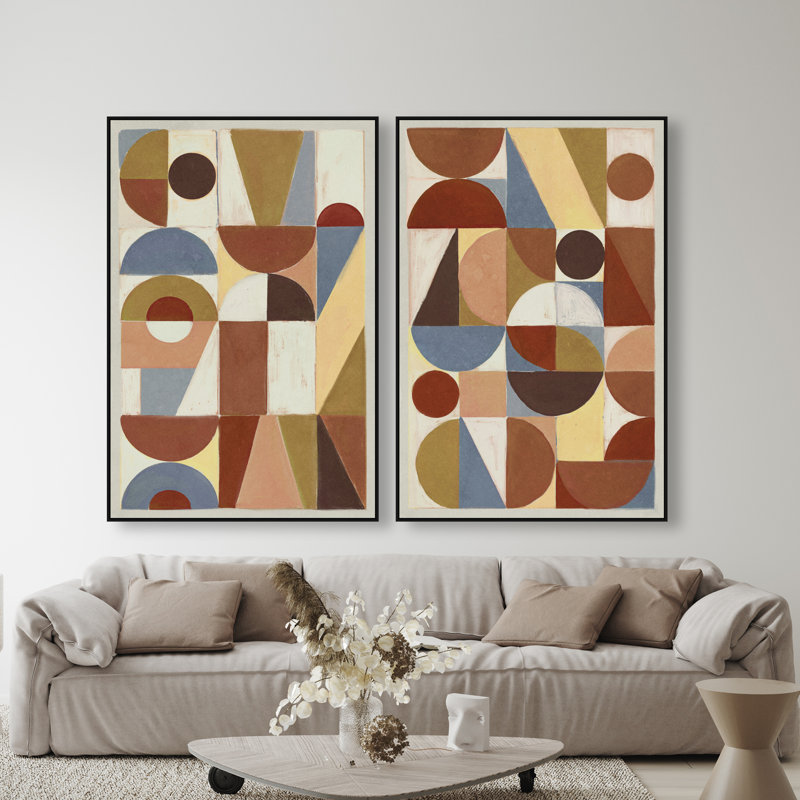 Tiled Set Set by Oliver Gal, 110"H x 74"W, Black Floater Frame