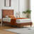 Wooden platform bed with upholstered base-2029263071-2029263070