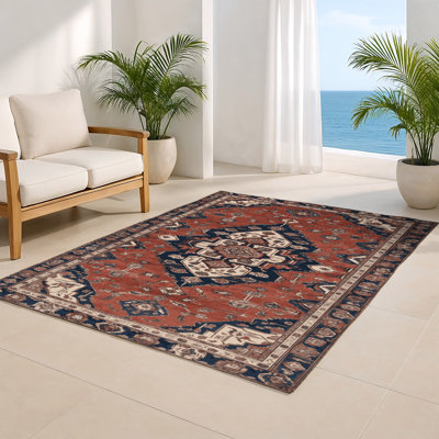 Tapis d'intérieur et d'extérieur brun Persian