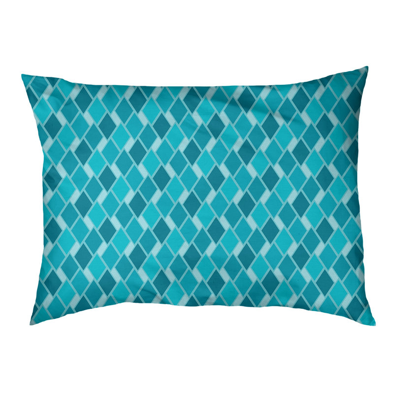 Coussin de diamants rétro Byrge, Moyen (L 29,5 po x P19,5 po x H 9,5 po), Bleu