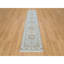 Tapis de couloir XL en laine noué à la main 2 pi 9 po x 14 pi Beau Blue Nain 250 KPSI
