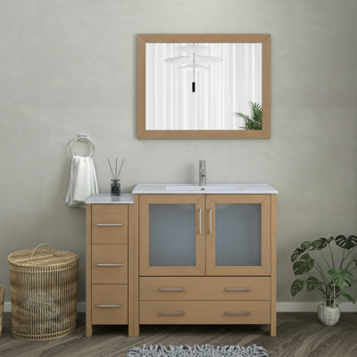 Ensemble de meuble-lavabo simple 48 po avec plateau et miroir