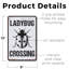 Enseigne en plastique 8 po x 12 po Ladybug Crossing