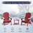 Folding Adirondack Chair, Wood Texture, Cup Holder, All-Weather HDPE for Poolside/Lawn, Red-2043479455