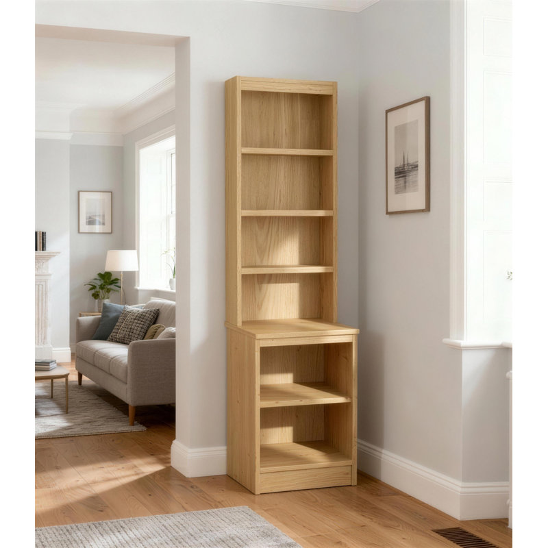Brendalis 182 cm H x 48 cm W Standard Bookcase, Classic Oak